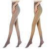 2PCS Womens Winter Tights Fleece Lined Warm Leggings Thick Thermal Velvet Tights Fake Translucent Slim Stretch Pantyhose (Grey+Coffee, 200g(with velvet)) view 1