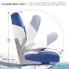 SUNDGORA Premium Marine Low Back Folding Boat Seat,Stainless Steel Screws Included,White/Pacific Blue(2 Seats) view 4