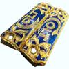 Grips for Colt 1911 Gun Logo Colt with 24k Gold Plated with Blue Resin Includes Screws view 2