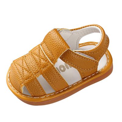 Girls Shoes Sole Sandals Walkers Soft First Boys Shoes Baby Roman Baby Shoes Infant Shoes Boys (Yellow, 15-18 Months)