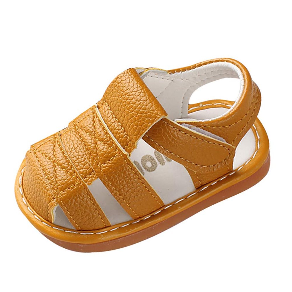 Girls Shoes Sole Sandals Walkers Soft First Boys Shoes Baby Roman Baby Shoes Infant Shoes Boys (Yellow, 15-18 Months)