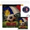 World Cup French Tapestry Burlap Banner Home Decor Wall Art Patio Yard Signs Lawn Front Porch Room Decorations Outdoor Flag Trophy Game Football Goal Sports Fan Party FIFA Soccer Gifts Made In USA view 4