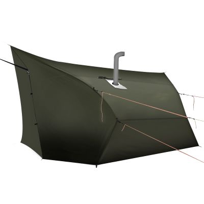 Onewind Penumbra Hot Tent, 14ft Camping Hammock Tarp for 4-Season, Waterpoof and Flame Retardant Hammock Rain Fly with Stove Jack for Winter, Outdoor Camping, OD Green