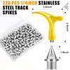 1/4 Inch Track Spikes,220pcs Stainless Steel Pyramid Shoe Spikes with Spike Wrench for Track and Cross Country,Replacement Spike for Sprint Sports Short Running Shoes view 2