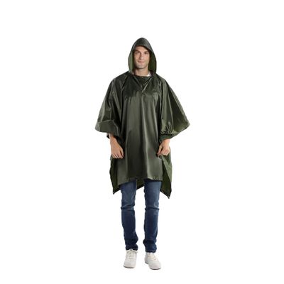 Dressnu Adult raincoat outdoor cycling poncho one-piece hiking Army green one size