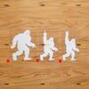 Bigfoot Sasquatch Eyes Rock On Middle Finger Sticker Decal Vinyl - Set of 3 White, 5 Inches - No Background for Car Boat Laptop view 1
