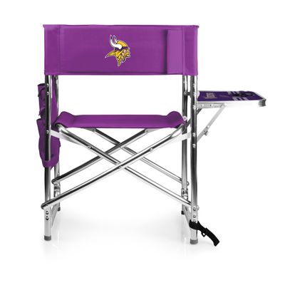 PICNIC TIME NFL Minnesota Vikings Sports Chair with Side Table, Beach Chair, Camp Chair for Adults