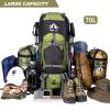Night Cat Hiking Backpacks 70L Camping Backpacking Packs for Men Women Lightweight Outdoor for Mountaineering Traveling, No Internal Frame view 2