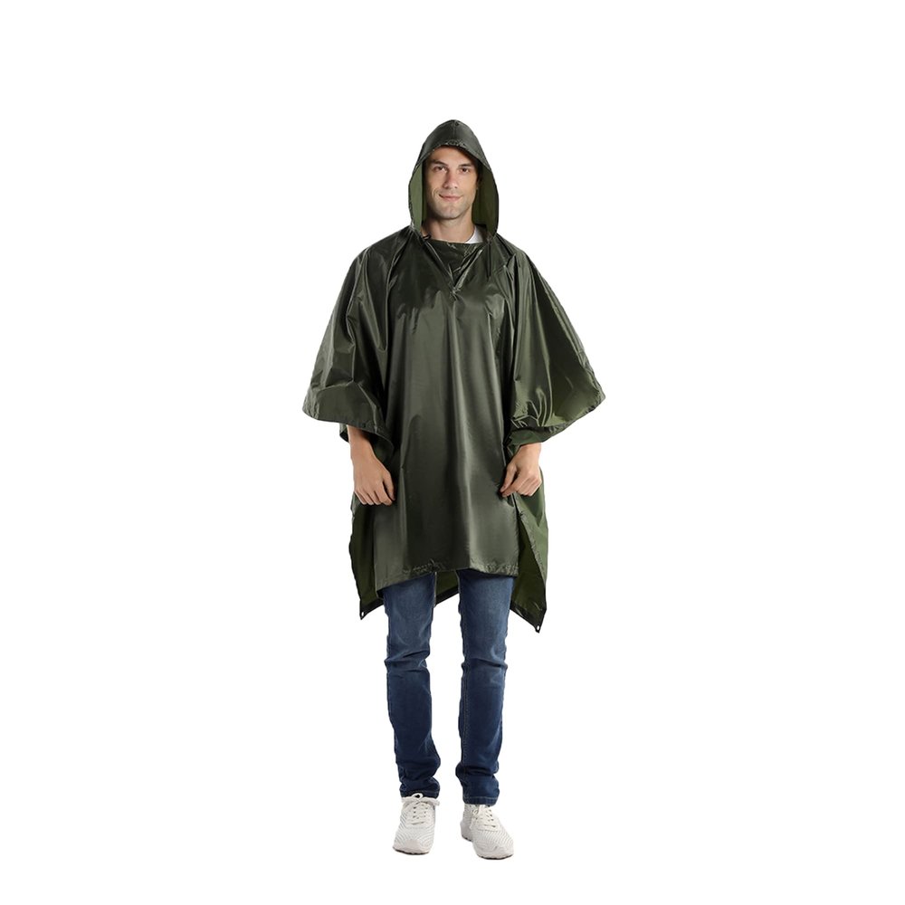 Bestgift McIntosh Cape Adult One Piece McIntosh Hiking Outdoor Cycling Rain Poncho Army green one size
