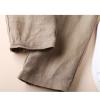 Maiyifu-GJ Women's Linen Cropped Wide Leg Pants High Elastic Waist Long Cropped Trousers Stretch Straight Summer Casual Pant (Brown,X-Large) view 3