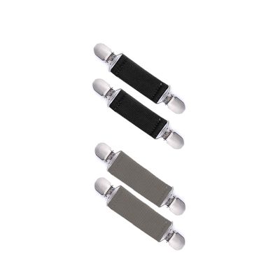 UTTPLL Mitten Clips Elastic Stainless Steel Winter Gloves Clips for Toddlers Kids Adults Dress Cinch Sweater Cardigan Shawl Clip 2 Pairs Black&Grey One Size