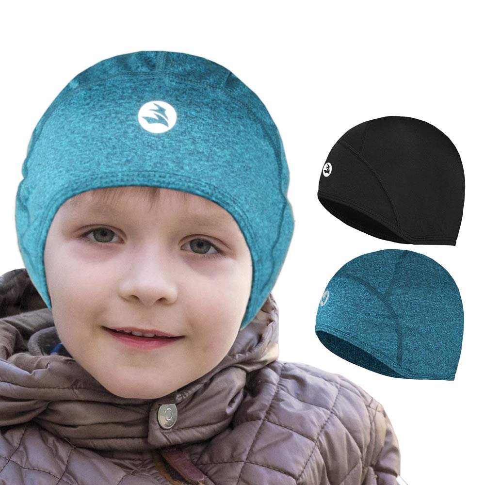 EMPIRELION Kids Thermal Helmet Liner Skull caps Lightweight Youth Sports Running Beanie Cover Ears Boy Girl