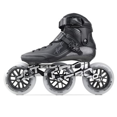 Bont Semi Race III Inline Skates - 2PF Unity 11.8" Frame + Elemental 125mm Wheels + ABEC7 Bearings (Black, 6)