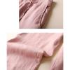 Maiyifu-GJ Women's Linen Cropped Wide Leg Pants High Elastic Waist Long Cropped Trousers Stretch Straight Summer Casual Pant (Pink,4X-Large) view 3