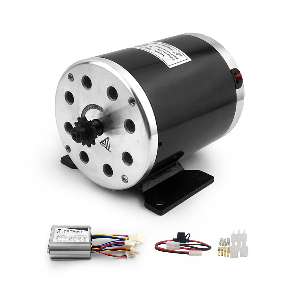24V36V48V 500W Bicycle Brushed DC Motor MY1020 and Yiyun Controller YK31C with Fuse Cable for Scooter Karting Bike (36V 500W)