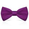 PAFUWEI Men's Pre-Tied Bow Tie, Tux Bowtie Solid Color Neck Bow Ties Adjustable Length Formal Satin Bow Tie for Wedding Party (Polyester, Fuchsia) view 1
