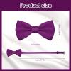 PAFUWEI Men's Pre-Tied Bow Tie, Tux Bowtie Solid Color Neck Bow Ties Adjustable Length Formal Satin Bow Tie for Wedding Party (Polyester, Fuchsia) view 2