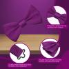 PAFUWEI Men's Pre-Tied Bow Tie, Tux Bowtie Solid Color Neck Bow Ties Adjustable Length Formal Satin Bow Tie for Wedding Party (Polyester, Fuchsia) view 3