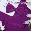 PAFUWEI Men's Pre-Tied Bow Tie, Tux Bowtie Solid Color Neck Bow Ties Adjustable Length Formal Satin Bow Tie for Wedding Party (Polyester, Fuchsia) view 4