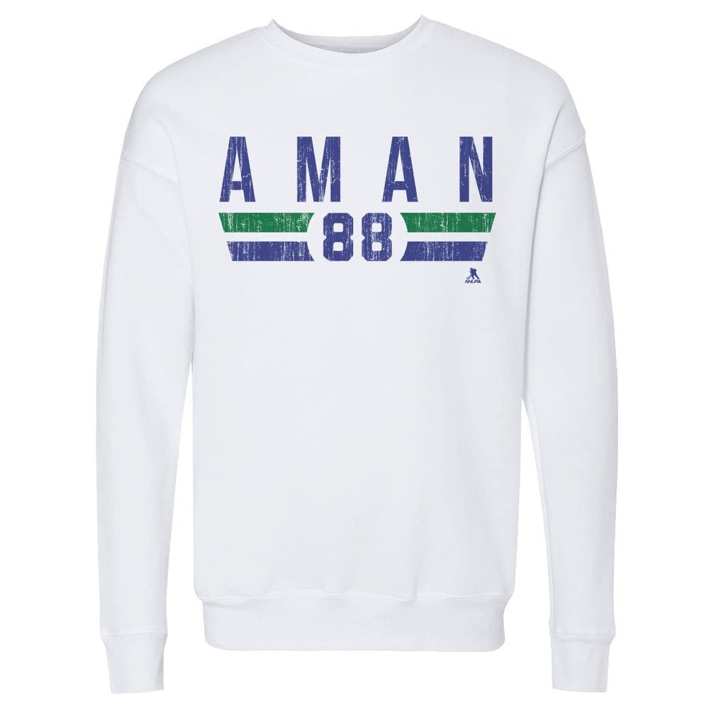 500 LEVEL Nils Aman Sweatshirt (Crew Sweatshirt, XX-Large, White) - Nils Aman Vancouver Font