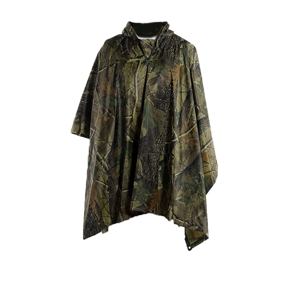 Dressnu Adult raincoat outdoor cycling poncho one-piece hiking yellow camouflage one size