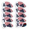 Golf Magnetic Iron Covers Iron Head Covers Set 10pcs/Set Iron Headcover Golf Iron Club Cover USA American Flag - Weather Resistant view 1