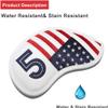 Golf Magnetic Iron Covers Iron Head Covers Set 10pcs/Set Iron Headcover Golf Iron Club Cover USA American Flag - Weather Resistant view 4