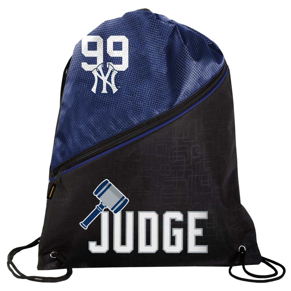 FOCO - New York Yankees High End Diagonal Drawstring Backpack Gym Bag - Aaron Judge #99