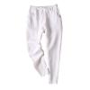Maiyifu-GJ Women's Linen Cropped Wide Leg Pants High Elastic Waist Long Cropped Trousers Stretch Straight Summer Casual Pant (White,Large) view 1