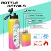 40OZ Insulated Stainless-Steel Water Bottle - Reusable Metal Water Bottles with Straw & Spout Lids, Paracord Handle & Carrier Pouch, Leakproof Workout Water Flask for Women Men view 4