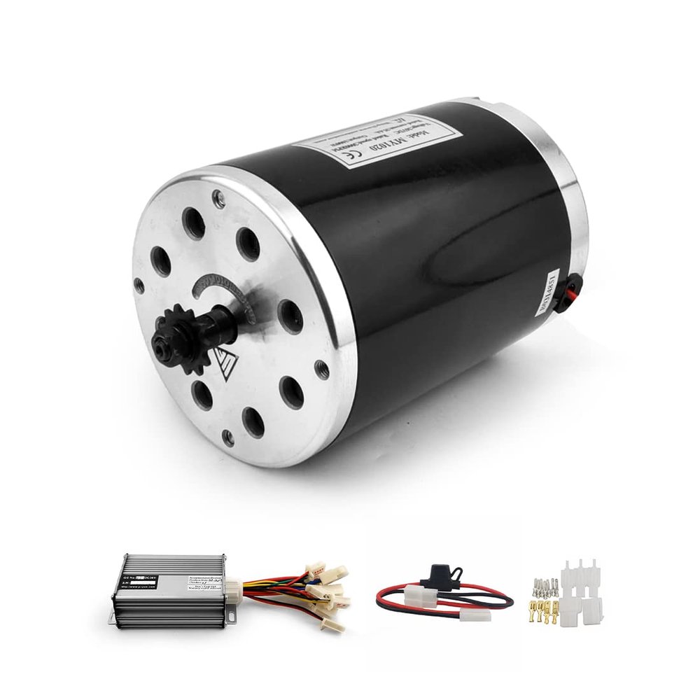L-faster 36V48V 1000W Bicycle Brush DC Motor ATV Replacement High Speed Engine for Foldable Scooter Chain Drive Dirt Ride Bike (36V 1000W)
