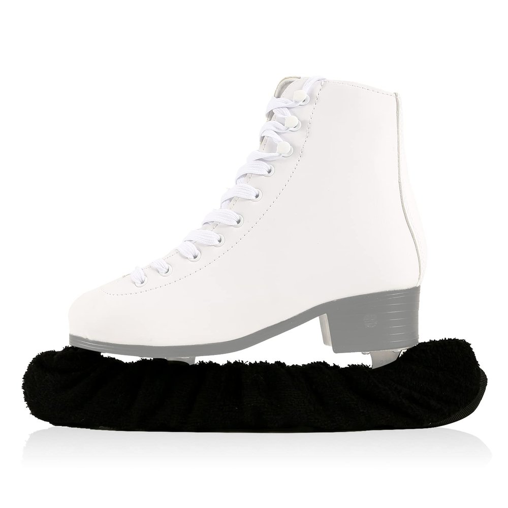 TUYUU Ice Skate Guards,Skate Guards for Hockey Skates,Figure Skates and Ice Skates.Ice Skate Blade Covers for Toddler Kids Youth Adults-Men Women Boys Girls.Skate Guards Figure Skating (Black, Large)