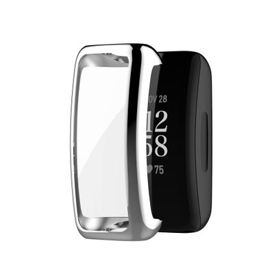 Compatible with Fitbit Inspire 3 Case Screen Protector Bumper Case Soft TPU Protective Case for Fitbit Inspire 3 Case (Silver)