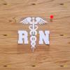 RN Registered Nurse Caduceus Medical Sticker Decal Vinyl - White 5 Inches - No Background Die Cut for Car Boat Laptop Cup view 1
