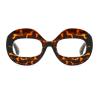 COTIA Unique Round Sunglasses Women Men Fashion Oversized Frame Retro Wide Leg Sun Glasses (leopard1) view 2