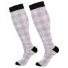 Wusikd Purple Heart Check Compression Socks for Women and Men Circulation Valentines Long Socks for Athletic Running 1 view 1