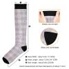 Wusikd Purple Heart Check Compression Socks for Women and Men Circulation Valentines Long Socks for Athletic Running 1 view 4
