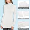LE VONFORT Womens Turtleneck Long Sleeve Shirts Fleece Lined Lightweight Thermal Base Layer Off White Large view 2