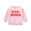 YINGISFITM Toddler Baby Girl Boy Valentines Day Outfit Crewneck Sweatshirt Long Sleeve Shirt Pullover Top Spring Clothes (pink-heart breaker,4-5T) view 1