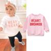 YINGISFITM Toddler Baby Girl Boy Valentines Day Outfit Crewneck Sweatshirt Long Sleeve Shirt Pullover Top Spring Clothes (pink-heart breaker,4-5T) view 2
