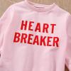 YINGISFITM Toddler Baby Girl Boy Valentines Day Outfit Crewneck Sweatshirt Long Sleeve Shirt Pullover Top Spring Clothes (pink-heart breaker,4-5T) view 4