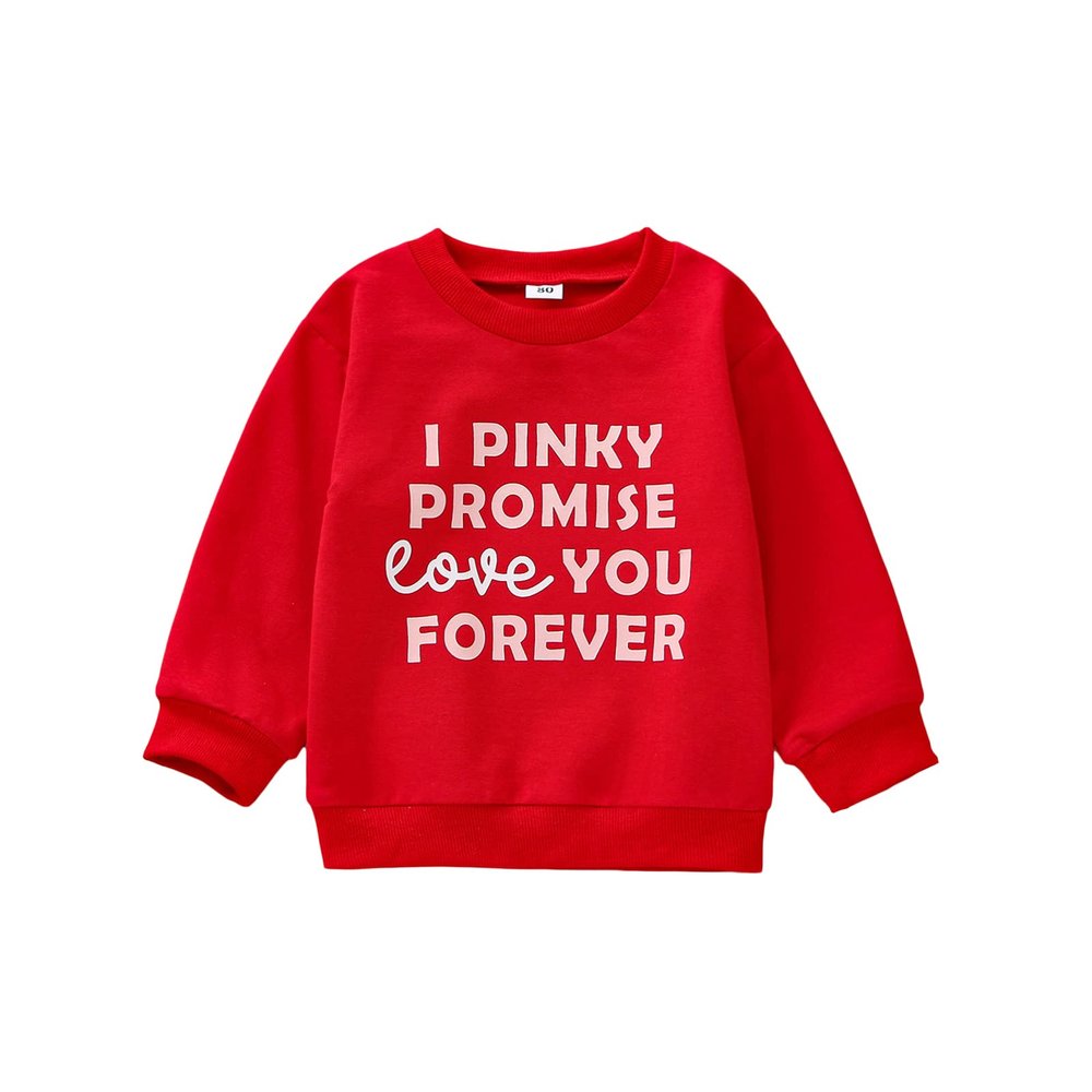 YINGISFITM Toddler Baby Girl Boy Crewneck Sweatshirt Long Sleeve Valentines Day Shirt Pullover Top Spring Clothes Outfit (red-love you forever,3-6 Months)