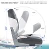 SUNDGORA Premium Marine Low Back Folding Boat Seat,Stainless Steel Screws Included,White/Charcoal(2 Seats) view 3