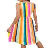 MOLERANI Women Summer Dresses Sleeveless Casual Loose Swing Button Down Midi Dress with Pockets(Multicolor Stripes,M) view 2