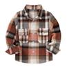 Kids Little Boys Girls Baby Long Sleeve Button Down Red Plaid Flannel Shirt Plaid Girl Boy NB-6T(6-7T, Caramel) view 1