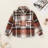 Kids Little Boys Girls Baby Long Sleeve Button Down Red Plaid Flannel Shirt Plaid Girl Boy NB-6T(6-7T, Caramel) view 2