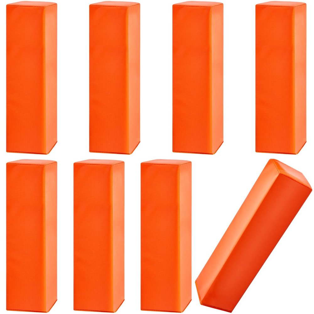 Deekin 8 Pcs Football End Zone Pylons Anchorless Pylon Markers Sand Weighted, Regulation 18" x 4" x 4", Orange