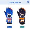 1Pair Winter Warm Ski Gloves Kids Snowmobile Skiing Snowboard Gloves Waterproof Gloves for Boys Children Cartoon Space (Navy, Small) view 2
