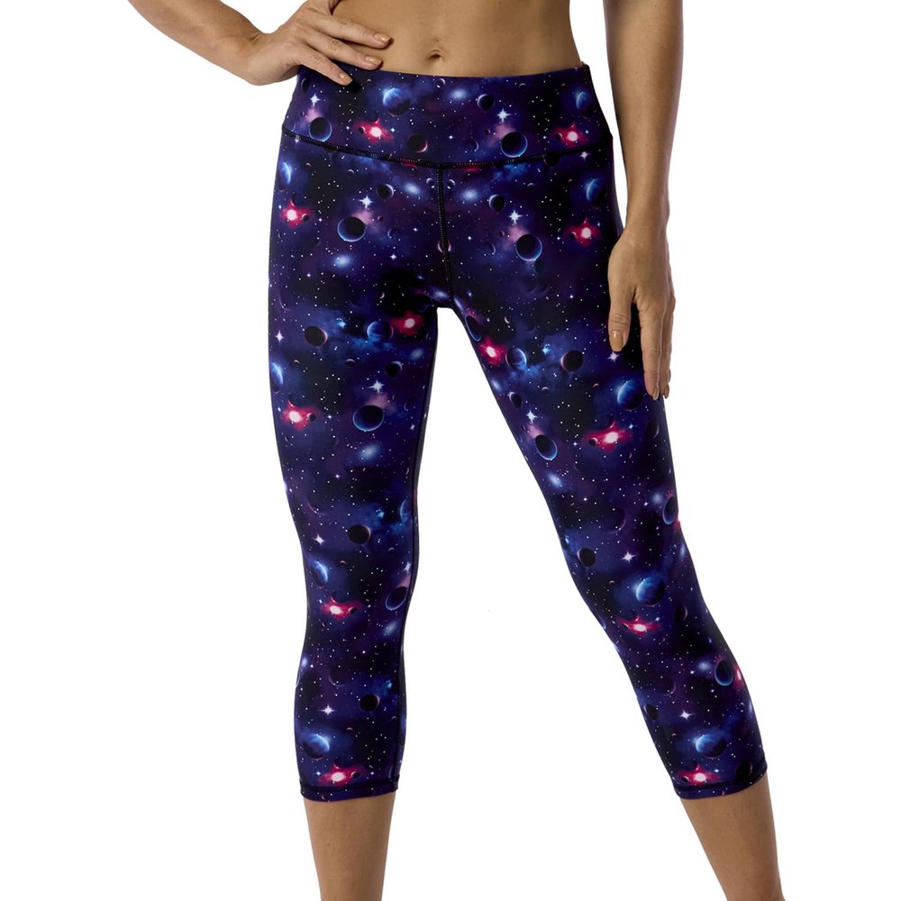 UIUO-UIPEU Tie Dye Leggings for Women Workout Compression Leggings 4 Way Stretch Yoga Capris Pants Galaxy Planets 3X-Large