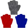 ONESING 3 Pairs Kids Winter Gloves - Stretchy Knit Gloves for Boys & Girls view 1